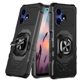 Boost Mobile Celero5G+ 2024, Celero 5G Plus 3rd Version Shockproof Phone Case with Ring Stand RS7 Black