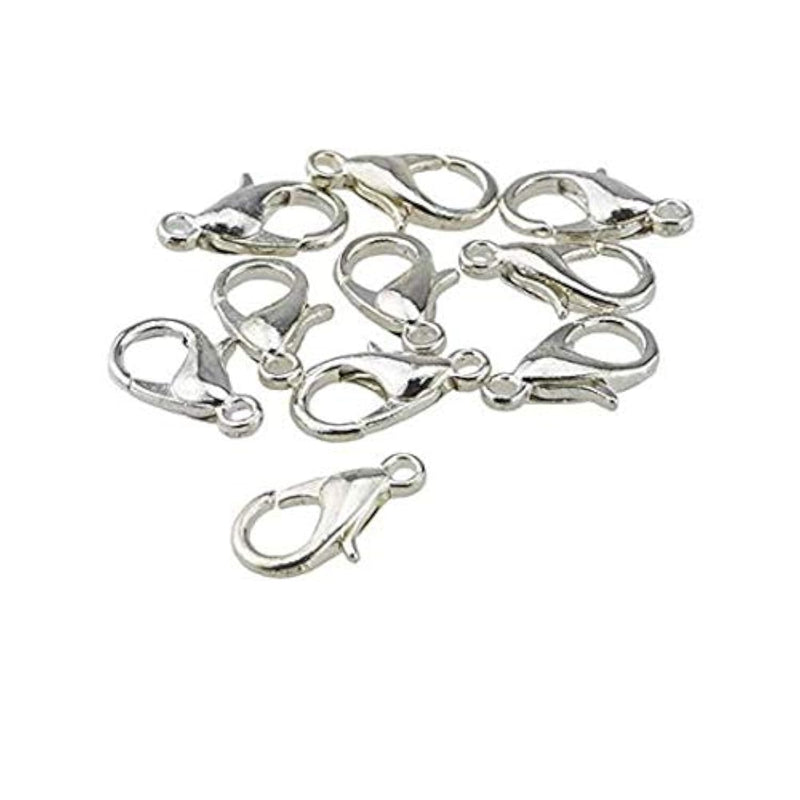 100 Pcs Stainless Steel Lobster Claw Clasps 7X12Mm Silver Plated Lobster Claw