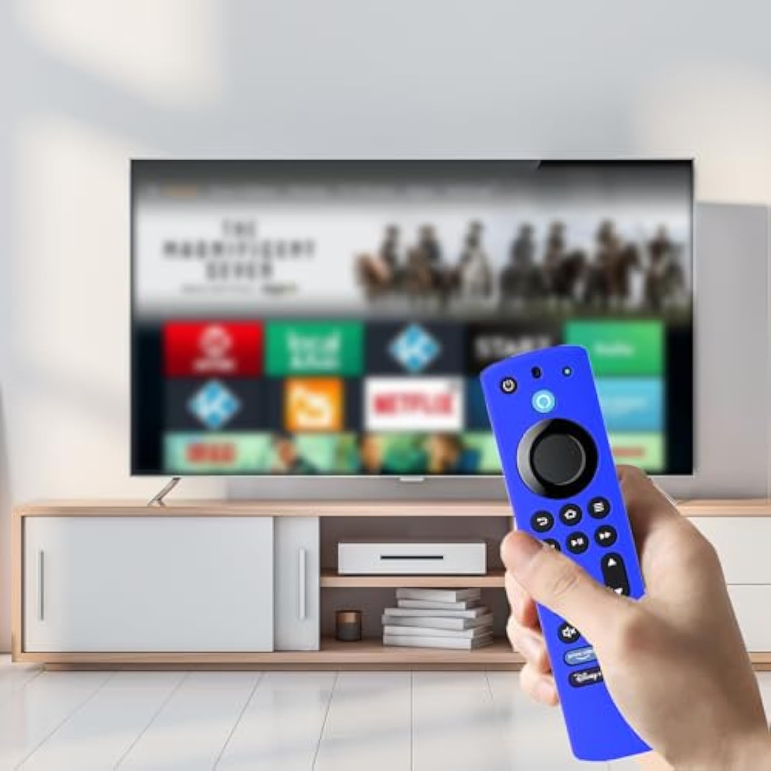 Remote Cover Compatible With Toshiba/Insignia/Omni/2 Series/4 Series Tv Voice Remote, Ct-Rc1Us-21 Ns-Rcfna-21 Ct95018 Silicone Remote Control Skin Case With Lanyard Glow In The Dark - Blue