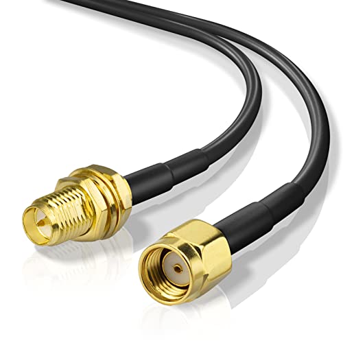 Wifi Antenna Extension Cable 3Ft Rp-Sma Male To Rp-Sma Female Rg174 Coaxial Cable (2-Pack) For Desktop Pc Wireless Mini Pci Express Pcie Network Card Wifi Router Usb Adapter Ip Security Camera