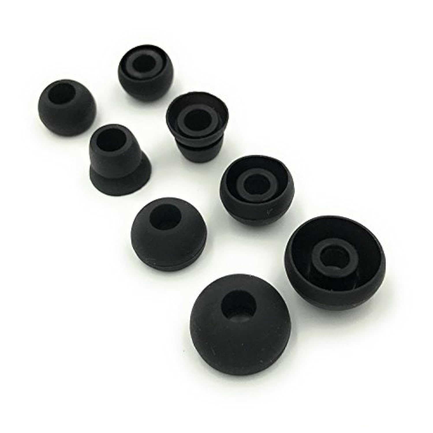 Black Replacement Earbud Tips For Powerbeats 3, Powerbeats 2, Small, Medium, Large, Double Flange