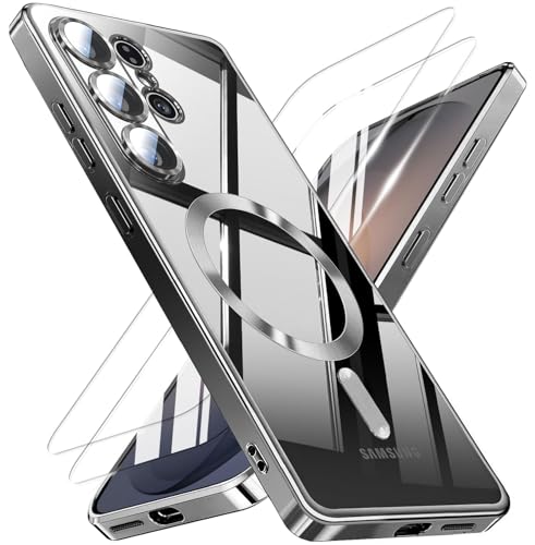 For Samsung Galaxy S25 Ultra Case,Clear Galaxy S 25 Ultra Phone Case,[No Yellowing] Shockproof Slim Silicone Cases Tpu Bumper Hard Pc Cover For Samsung S25 Ultra 5G 6.9",Transparent