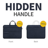 Rainyear Laptop Sleeve Carrying Case Compatible With 15 Inch Macbook Pro/Air, Surface Laptop 3/4 15", New Xps 15 Touch Briefcase With Hidden Handle Multiple Pockets Protective Computer Bag,Navy Blue