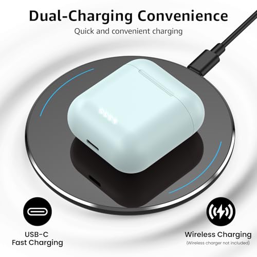 T6 Wireless Earbuds, Bluetooth 5.3 Ear Buds, Stereo Sound In Ear Headphones, 50 Hours Playtime, Wireless Charging Case, App Customizable Eqs, Ipx8 Waterproof Earphones