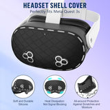 Silicone Cover Set Compatible With Meta/Oculus Quest 3S Accessories, Silicone Face Cover, Controller Grip Cover, Camera Lens Protector, Vr Shell Cover, Protective Lens Cover, Not Fit Quest 3