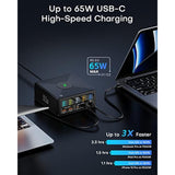 Charging Station, 160W 5-Port Usb C With 65W Pd, Qc3.0, Wireless Charger, Lcd Display For Macbook, Laptop, Ipad, Iphone, Samsung