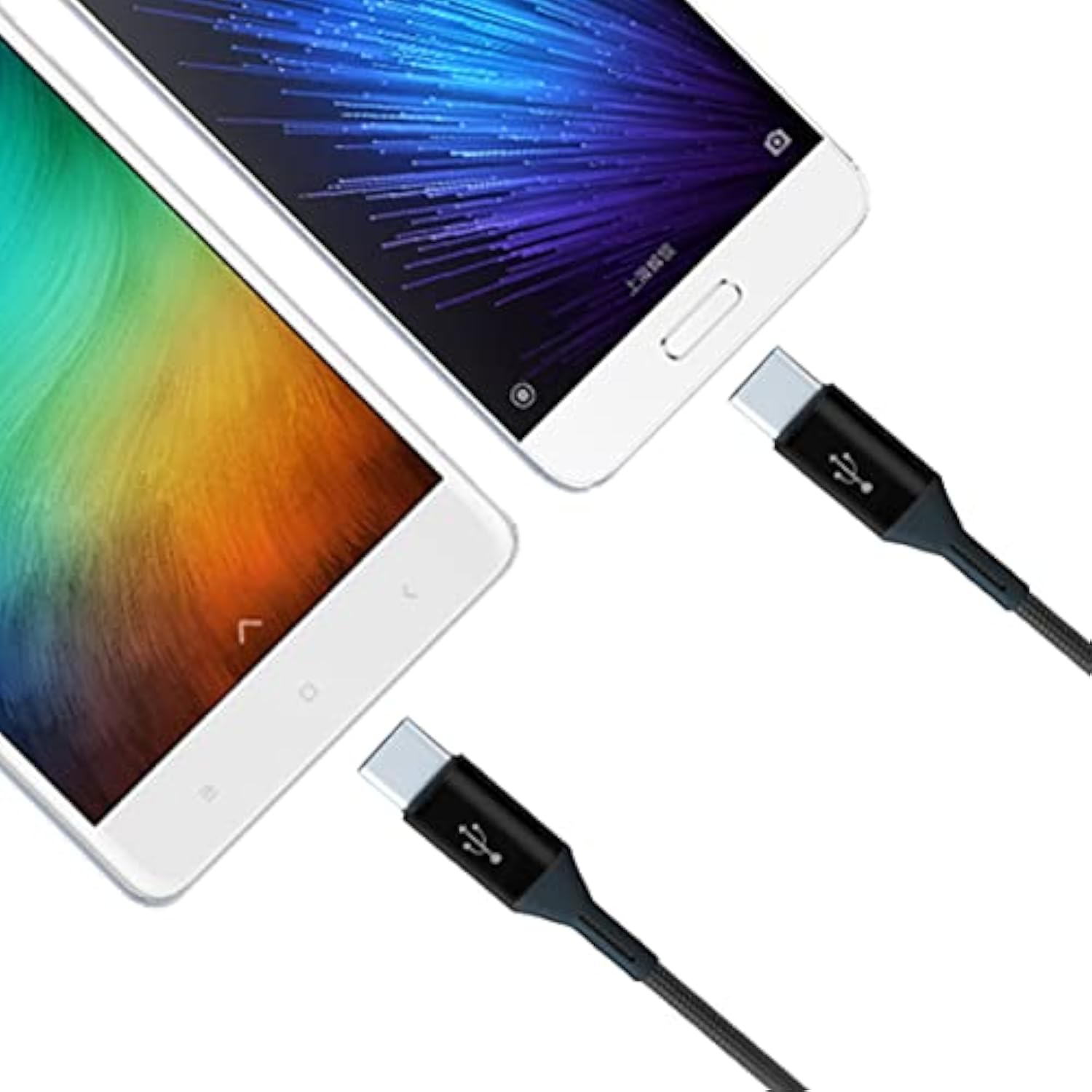 Usb C Splitter Cable,Usb C Male To 3 Type-C Male Charge Cable,3 In 1 Nylon Bra
