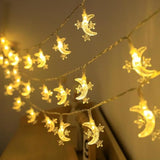 Moon Star String Lights Plug In, 10Ft 20 Led Star And Moon Fairy Lights Warm White For Birthday Party Christmas Holiday