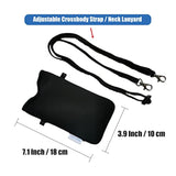 Neoprene Phone Sleeve Pouch Case Bag For Men Women W/Crossbody Strap/Neck Lanyard For Iphone 16/15/14 Pro Max, 16/15 Plus, 16E; Samsung S25, S24+, A55, Z Fold6; Google Pixel 9, 8A (Black)