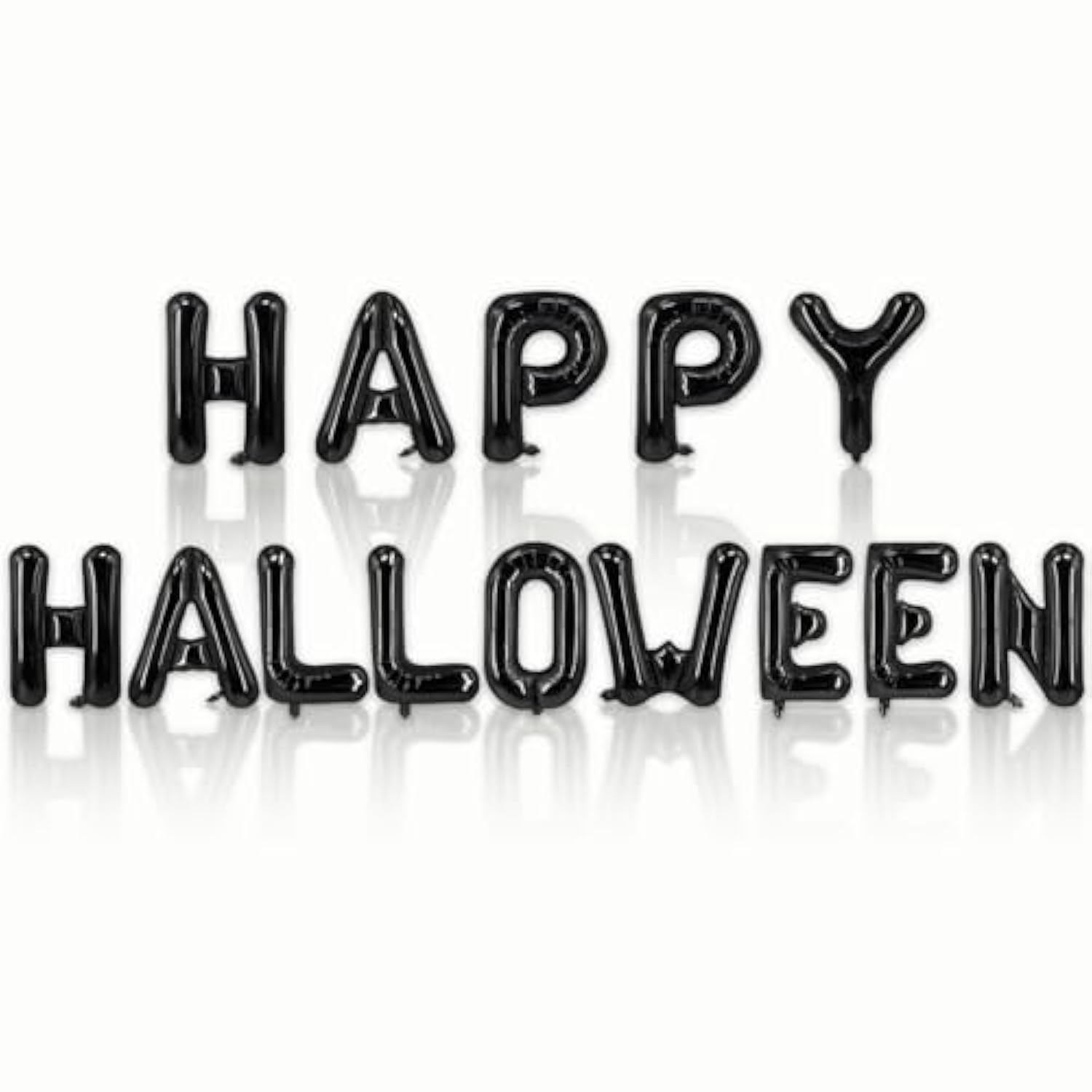 14Pc Black Happy Halloween Foil Balloon Banner – Party Decoration Set