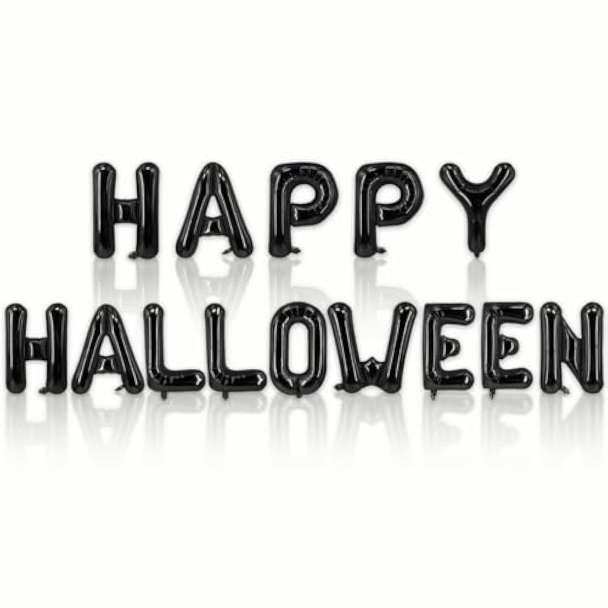 14Pc Black Happy Halloween Foil Balloon Banner – Party Decoration Set