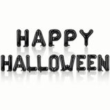 14Pc Black Happy Halloween Foil Balloon Banner – Party Decoration Set