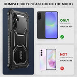 for  Galaxy A36 Case with Stand [Built-in Screen Protector] [Military-Grade Protection] [Support Fingerprint ID] Full-Body Rugged Shockproof