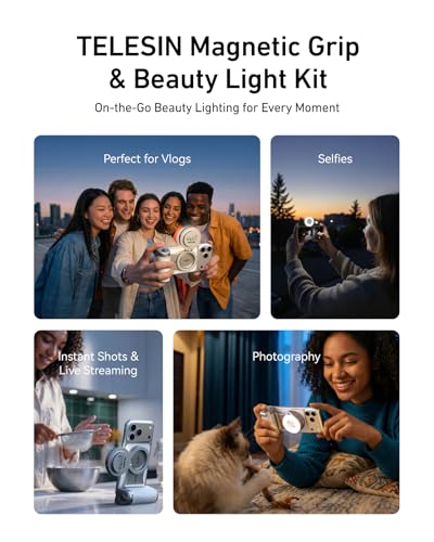 Pro Shot Imaging Grip + Beauty Selfie Flash Light Bundle Kit