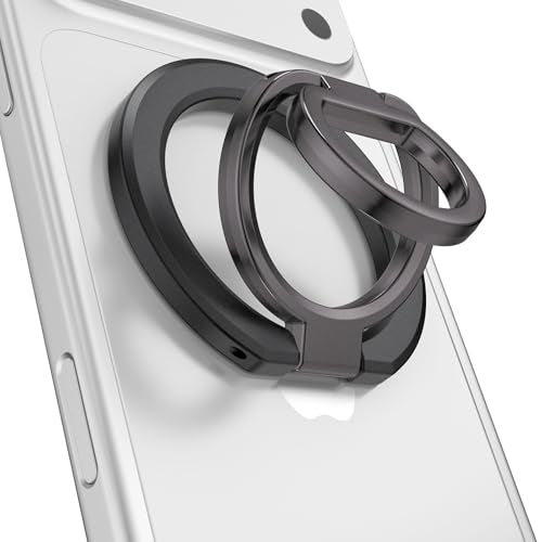 Magnetic Phone Ring Holder for MagSafe, Cell Phone Grip Stand Finger Ring for iPhone 17 16 15 14 13 12 Pro Max, Double Sided Magnet Kickstand