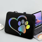 17 Inch Cute Dog Paw Laptop Sleeve, Protective Tablet Case With Handle, Computer Bag Carrying Case Portable Neoprene Notebook Cover Messenger Briefcase For Travel/Business/School/Men/Women