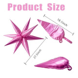 60Pcs Hot Pink Star Balloons For Princess Birthday Decorations Explosion Mylar Balloons Large Prom Balloon For Valentines Day Easter Baby Shower Bachelorette Graduation New Year Party Supplies