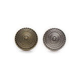 5 Pcs Metal Shank Circle Flower Pattern Round Vintage Buttons Craft Fo