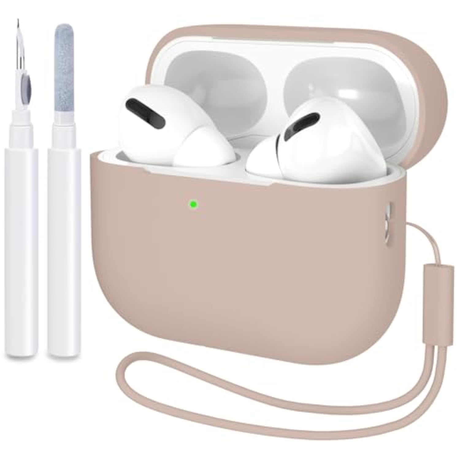 Protective Soft Silicone Skin Case Cover for Apple AirPods Pro 2nd Generation, Men Women Boys Girls Accessories, Tan Brown