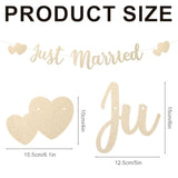 Just Married Banner, Pre-Strung Hearts Wedding Banner Just Married Bunting Sign Mr And Mrs Decor Garland For Wedding Bridal Shower Bachelor Reception Ceremony Party Car Decoration (Champagne Gold)