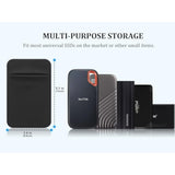 Portable Hard Drive Sleeve For Laptop, Stick On Pouch With Reusable Adhesive, For Sandisk, Samsung, Crucial, Portable External Solid State Drive Ssd Hard Drive Carrying Case Closed Pocket, Black