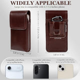 Leather Phone Holster - Genuine Full-Grain Buffalo Leather Cell Phone Holsters - for iPhone 16, 15, 14, 13pro, Galaxy S24, S23, S22-7.3" X 3.8"