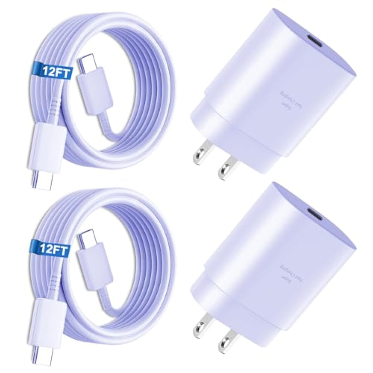 Usb C Charger,25W Super Fast Type C Charger Fast Charging Cable &12Ft Android Phone Fast Charging For Samsung Galaxy S25/S25 Ultra/S24 Ultra/S24/S24+/S23Ultra/S23/S23+/S22/S22 Ultra/S22+/S21Ultra