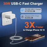 Phone 17 16 15 Pro Max Charger 30W Type C Chargers Usb C Fast Charger Block Phone 17 Chargers Fast Charging With 6Ft C Charging Cable For Phone 17/17 Pro Max/16/16 Pro Max/15/15 Pro/Ipad/Samsung