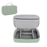 Electronic Organizer Travel Case, Puffy Electronic Accessories Carry Case For Cable, Charger, Phone, Earphone, Mouse And Other Accessories, Portable Storage Bag With Handle, Antique Green
