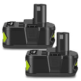 2 Pack 6.5Ah 18V Lithium Battery Replacement For Ryobi 18V 4.0Ah Battery Pbp005 4 Ah P108 P192 P129 P197 Pbp2005 Pbp004 18V 6.0Ah Battery P193 Compatible With Ryobi 18V One+ Battery