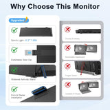 Laptop Screen Extender - 14 Ultra Thin And Light Travel Monitor For Laptop Fhd 1080P Portable Second Monitor Ips Screen Display Plug & Play For Mac Windows Android Ios