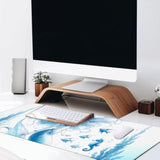 Cute Mermaid Large Gaming Desk Mat,Rubber Non-Slip Nautical Mouse Pad,31.5X11.8X0.12In Extended Fish Coral Seahorse Mousepad,Game Lover Mice Pads Gifts,Office Home Deskmat Decor