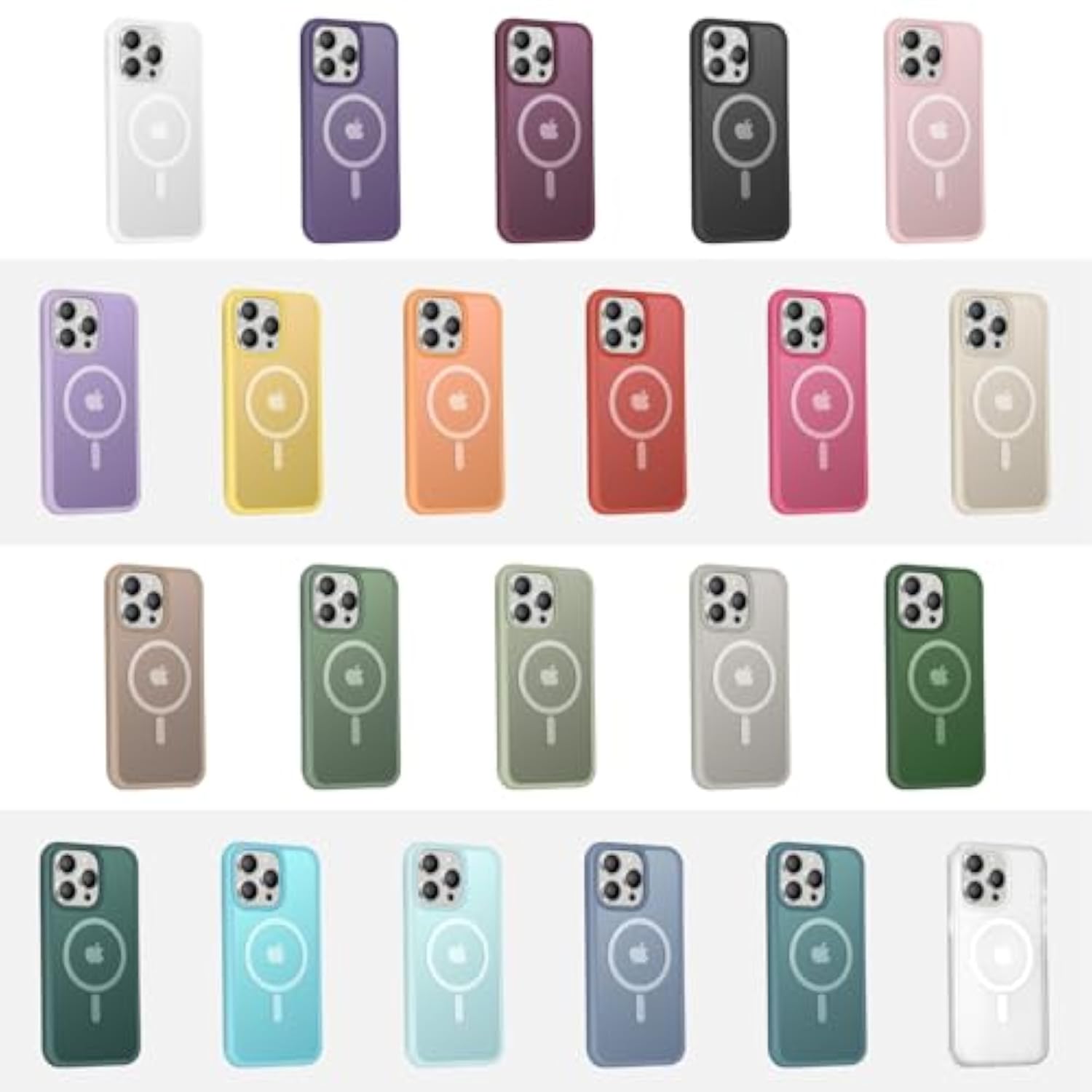 For Iphone 15 Pro Case,Full-Body Rugged Case With Built-In Anti-Scratch Tempered Glass Screen Protector,Compatible With Magsafe, Men Women Shockproof Protective Cover Grey