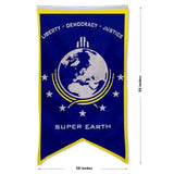 Super Earth Banner Flag Liberty Democary Justice Banner Man Cave Bed Room Home Office Party Decor 30X50 Inch (Blue 1)