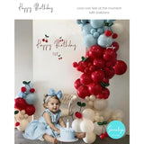 Cherry Balloon Arch Garland Kit, 13Ft 12In Double Stuffed Red Blue White Sand Cherry Balloons For Cherry On Top Baby Shower, Cherry Birthday Decorations Party