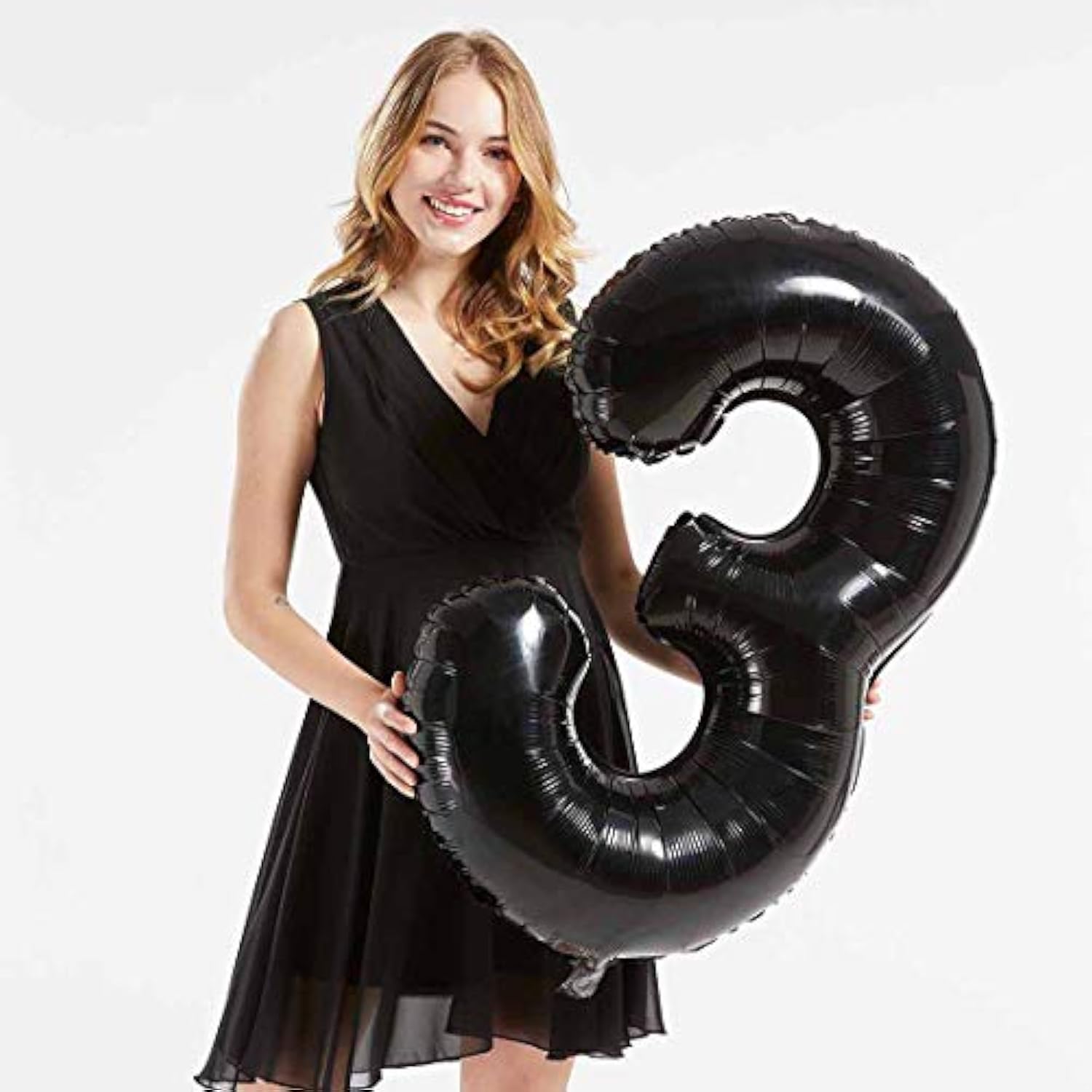 40Inch Black Foil 34 Helium Jumbo Digital Number Balloons, 34Th Birthd