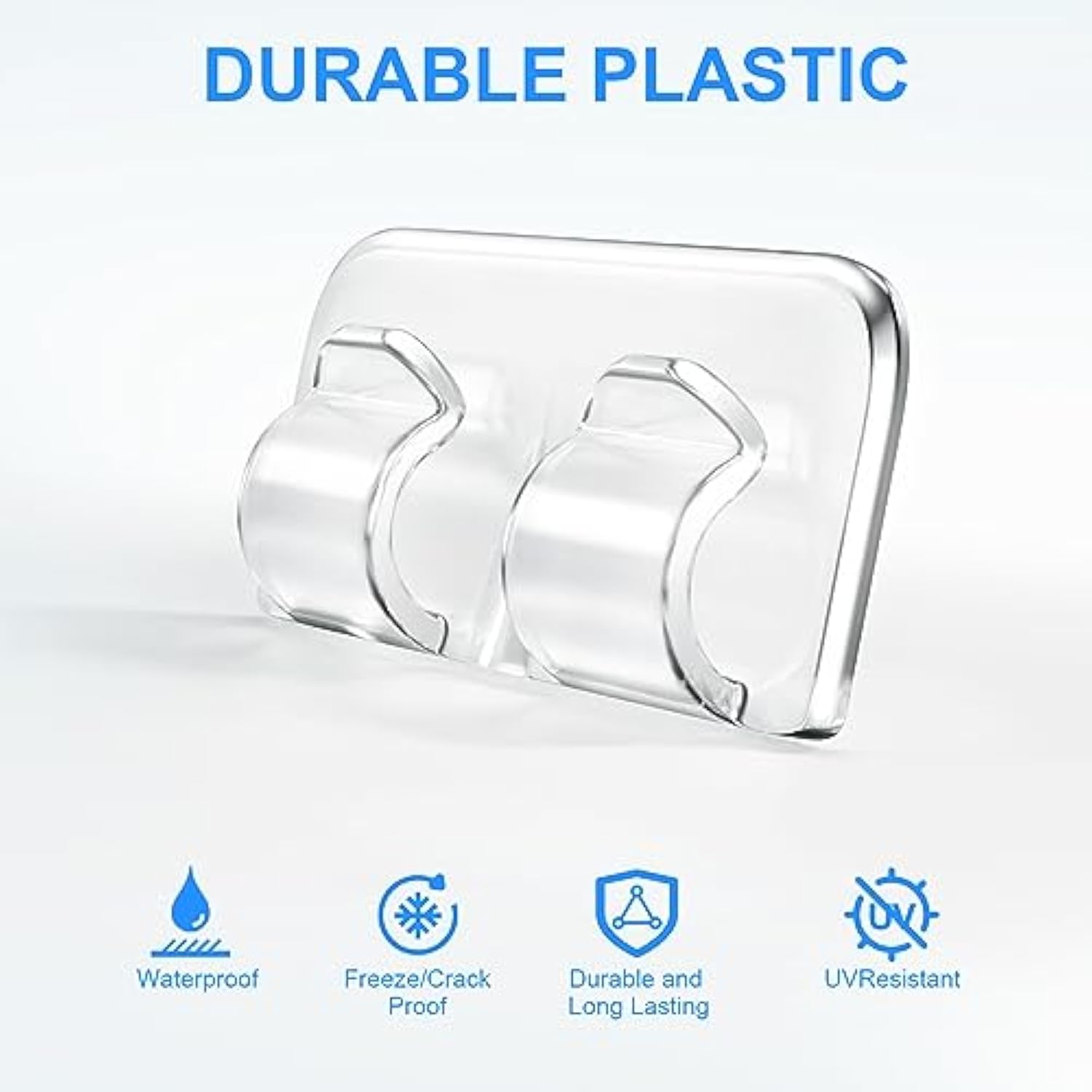 Hooks For Outdoor String Lights Clips: 26Pcs Heavy Duty Light Hook With Waterproof Adhesive Strips - Outside Clear Cord Holders For Hanging Christmas Lighting - Outdoors Sticky Clip