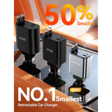 [Upgraded Smaller] Retractable Car Charger Usb C?With Dual Type C Cables?, 4 In 1 69W Fast Usb C Car Adapter, Car Accessories Car Phone Charger For Iphone 16/15, Ipad, Samsung Galaxy, Pixel