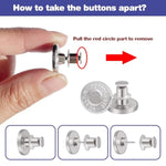 12 Sets Buttons Pins For Loose Jeans?No Sew Jeans Button Replacement?Pants Button Tightener For Waist?Button Pins For Jeans To Make Smaller,Women'S Novelty Buttons?Reusable And Adjustable