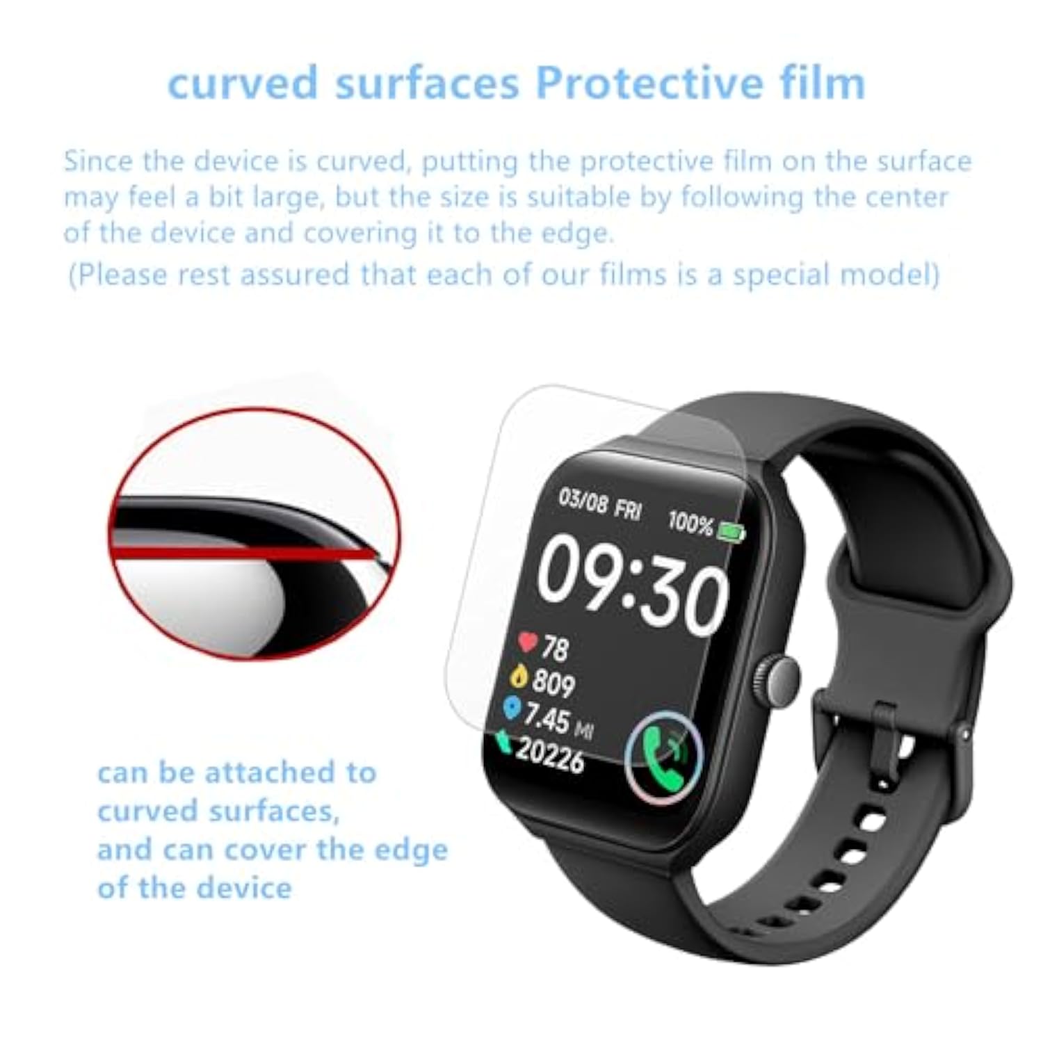 Screen Protector Compatible For Toobur Idw16 Smart Watch 1.95" (6 Pack) Flexible Full Coverage Tpu Film Compatible For Octandra Smartwatch