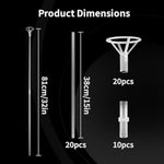 20Pcs Balloon Sticks With Cups Clear Balloon Holder Stick Stand 15Inches To 32Inches Large And Long Party Balloon Stand For Bobo Balloons Birthday Wedding Party Supplies