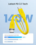 140W USB C to USB C Cable PD 3.1 Type C Fast Charging Cable Fast Charge for MacBook Pro, iPhone 15 Pro Max Plus, iPad Pro/Air, Galaxy S23Ultra,