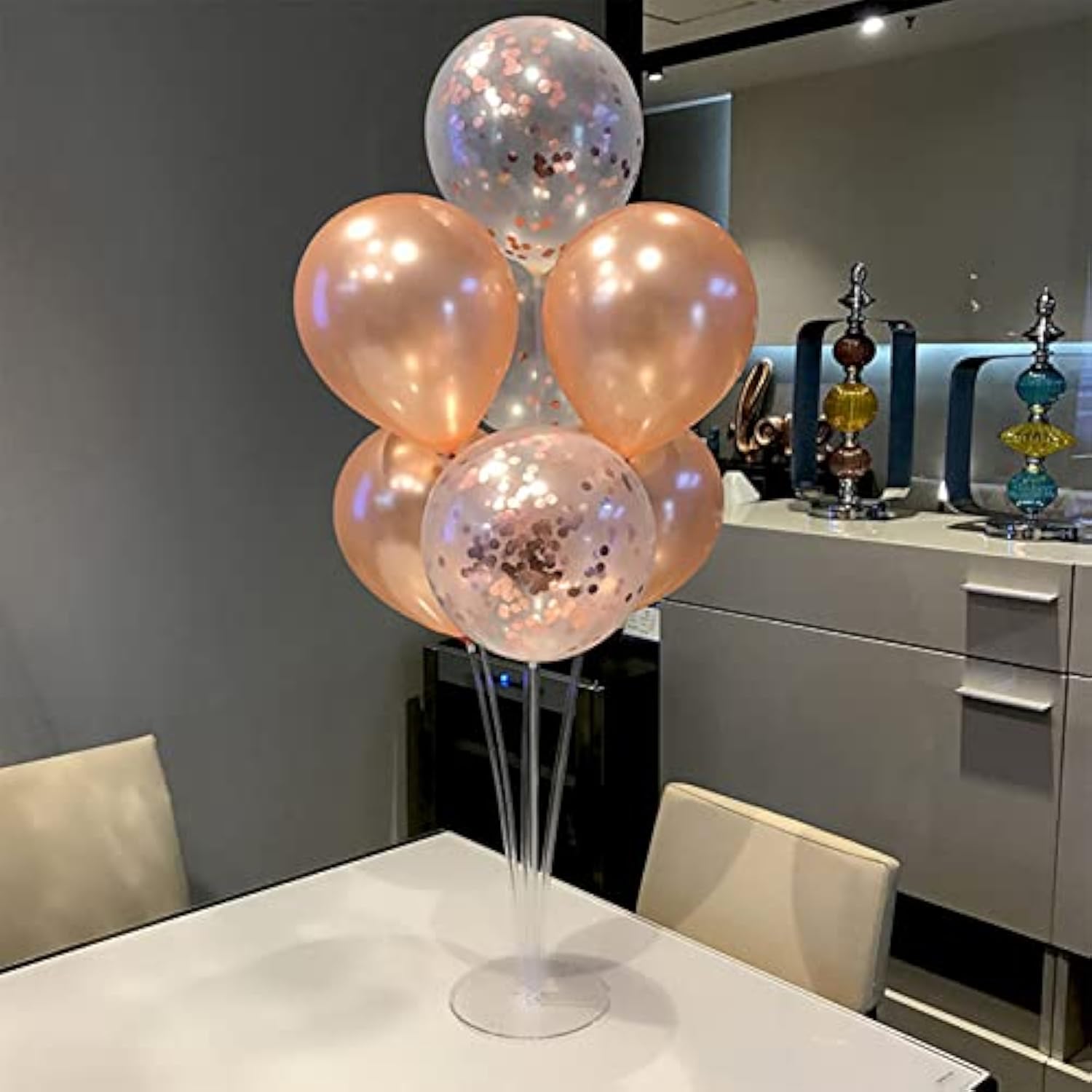 Rose Gold Balloon Stand Centerpieces for Birthday, Wedding, Bridal & Party Decor