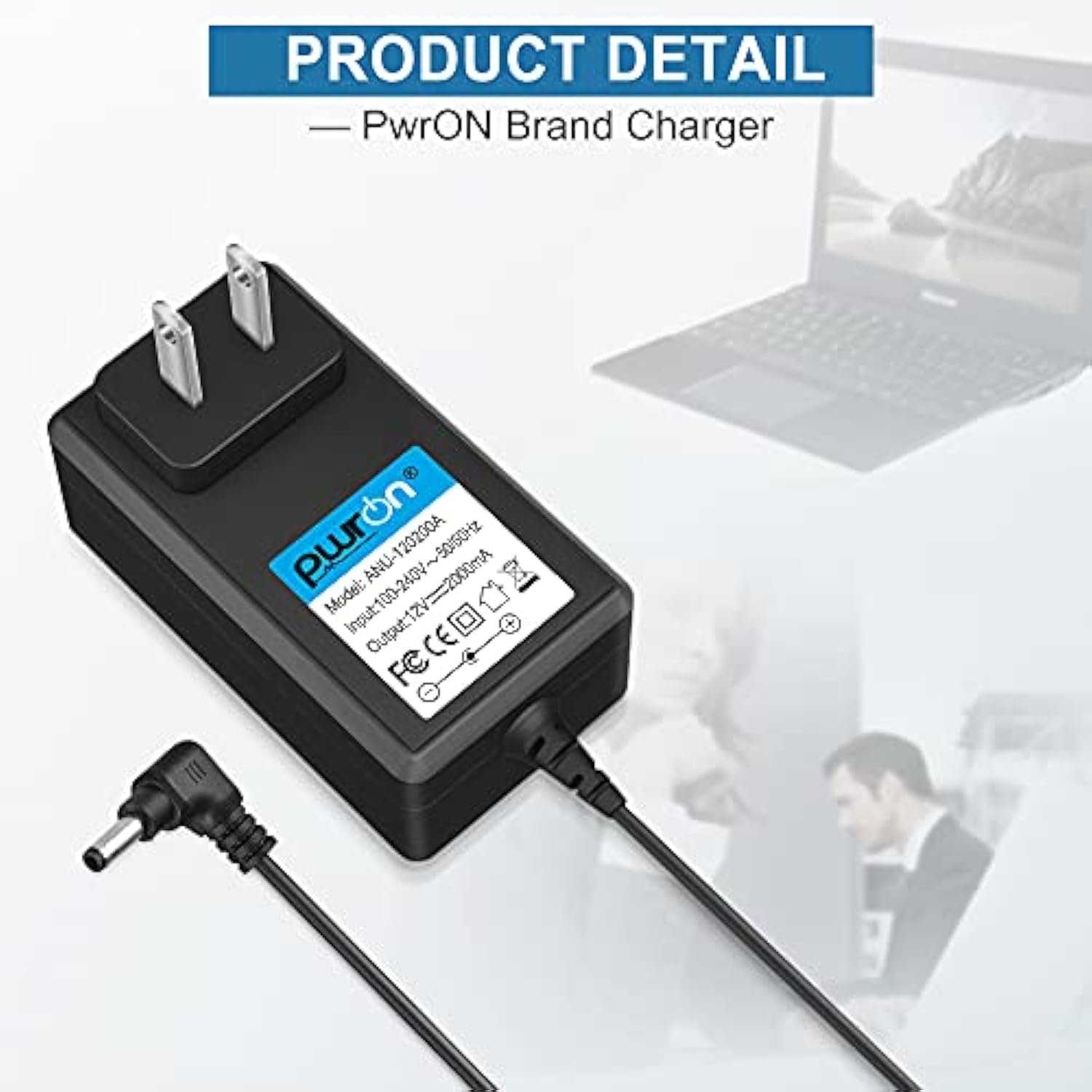 PwrON 6.6 FT Long 12V AC to DC Power Adapter Charger for Hisense Chromebook C11 C12 Laptop