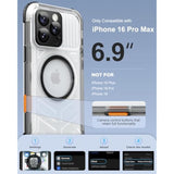 For Iphone 16 Pro Max Case Waterproof With Magsafe, Built In Camera Control [Screen Protector] [Lanyard], Ip68 Military Full Body Shockproof, For Water Sports Outdoor Work, 6.9" Frosted Black