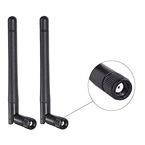 Dual Band Wifi 2.4Ghz 5Ghz 5.8Ghz 3Dbi Mimo Rp-Sma Male Antenna For Wifi Router Signal Booster Repeater Wireless Network Card Usb Adapter Security Ip Camera Video Surveillance Monitor - 2Pack