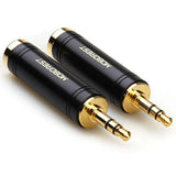 3.5Mm M To 6.35Mm F Stereo Pure Copper Adapter, 1/8 Inch Plug Male To 1/4 Inch Jack Female Stereo Adapter, Can Be Used For Conversion Headphone Adapte, Amp Adapte, Black Fashion 2-Pack