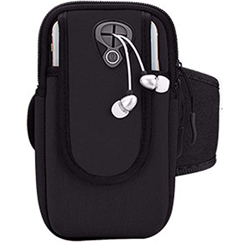 Phone Holder for Running Armband iPhone 11 12 13 14 15 16 17 Pro Max 16e XS X XR Plus Air Mini Galaxy Ultra S26 S25 Note 20 Key,Waterproof Black Arm