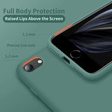 Designed For Iphone Se Case 2022/2020, Designed For Iphone 7 8 Case, Silicone Ultra Slim Shockproof Phone Case With [Soft Microfiber Lining], 4.7 Inch, Midnight Green