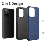 HMD Vibe N159V Phone Case with Tempered Glass Dual Layer Shockproof Blue